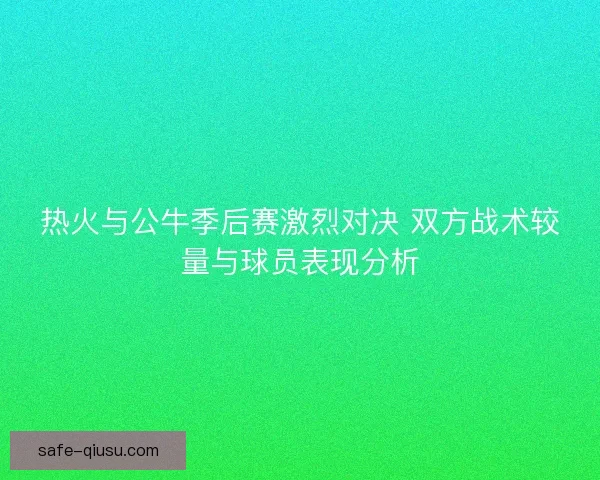 热火与公牛季后赛激烈对决 双方战术较量与球员表现分析